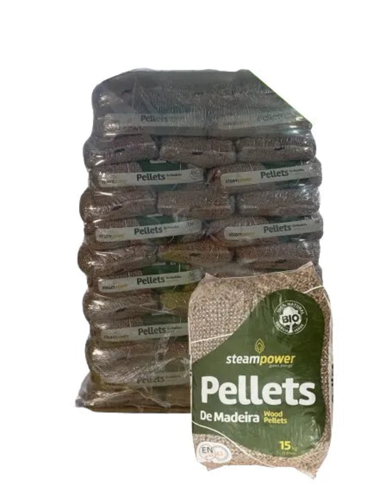 Palete de Pellets de Madeira Maciça Steampower 975kg